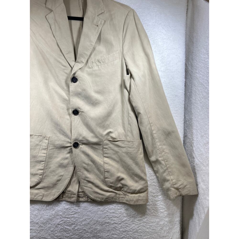 Officine Generale Beige Armie Garment Dyed Linen Blazer Jacket Sport Coat Men 46 - Picture 5 of 15